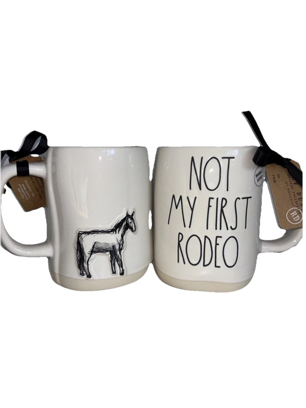 Rae Dunn “Not My First Rodeo” Horse Coffee Mug Farmhouse Double Sided NEW